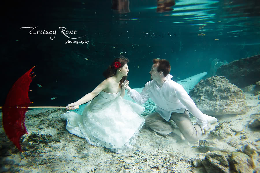 underwater cenote wedding photos
