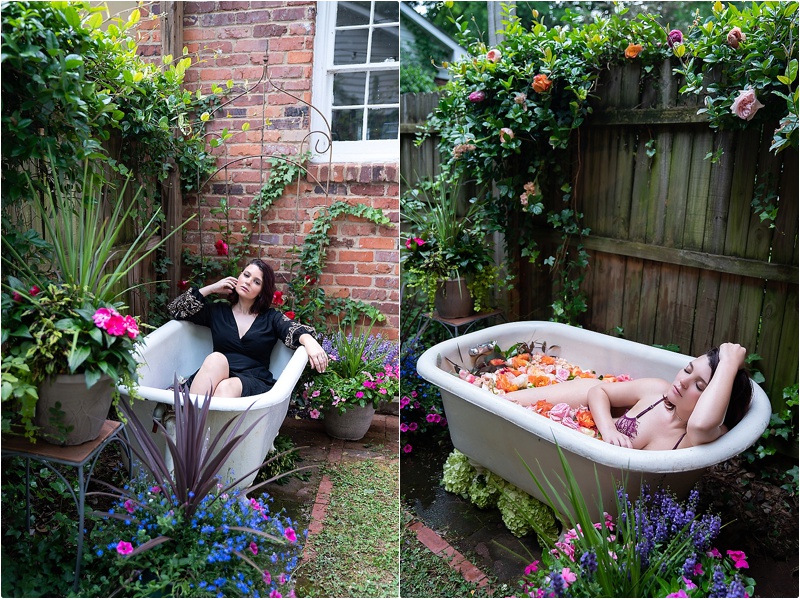 photography tub bath flowers