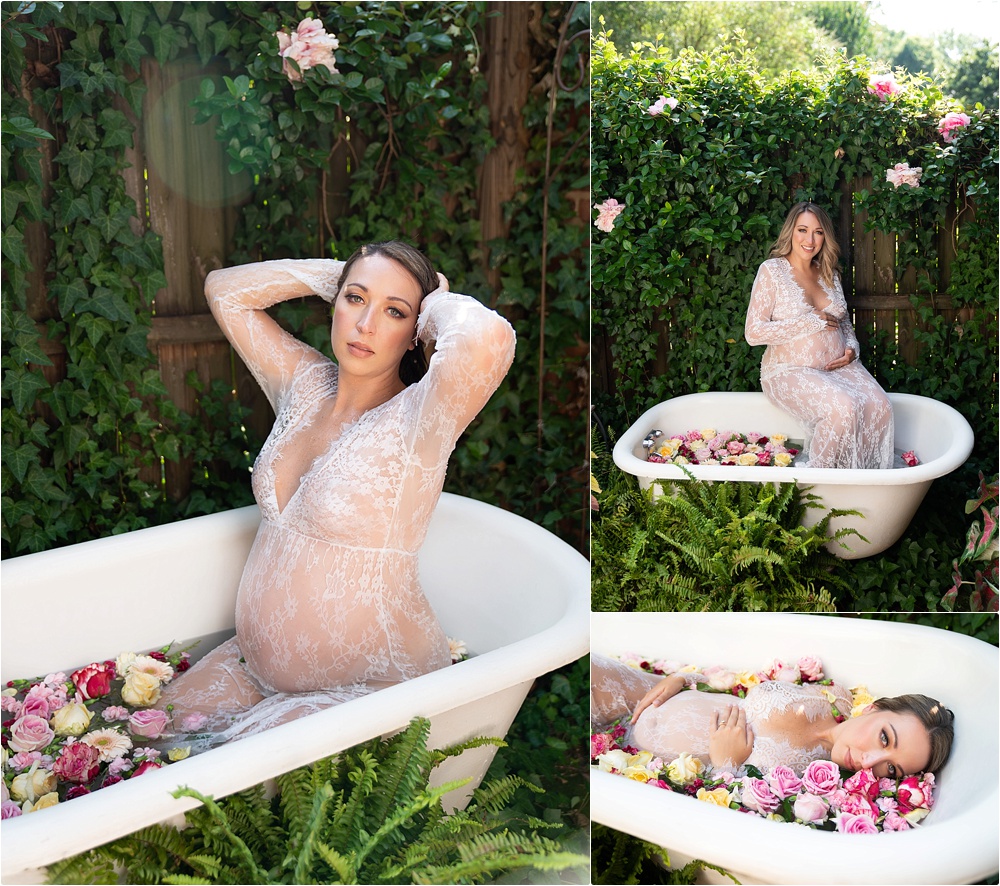 milk bath tub maternity shoot Charlotte North Carolina