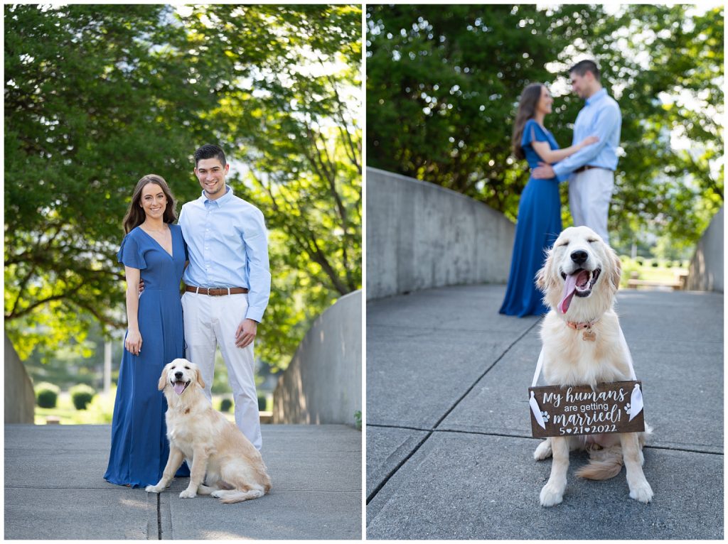 Pet friendly Marshall Park engagement photos uptown Charlotte