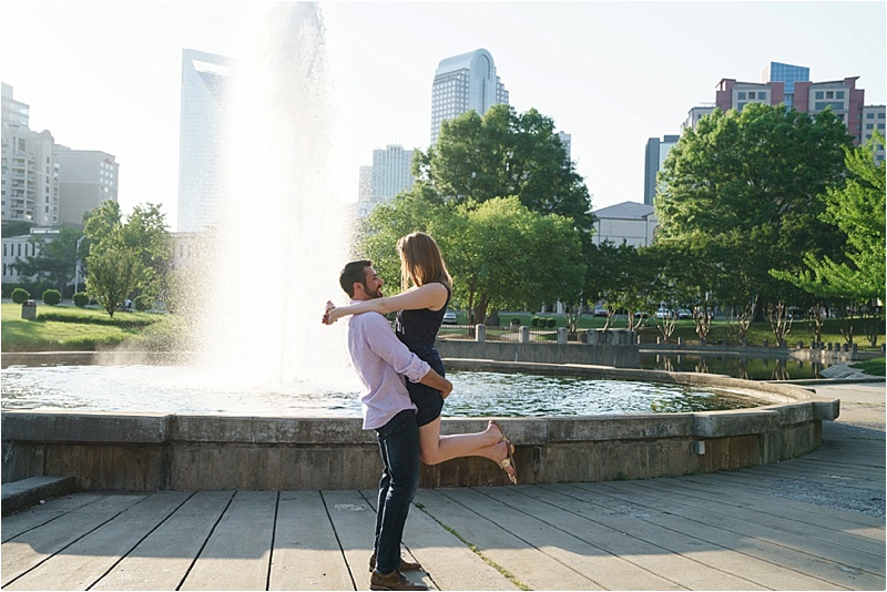 Charlotte NC uptown engagement photos locations