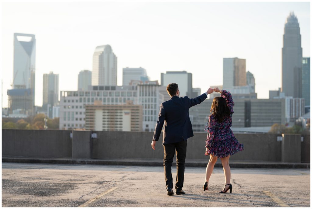 best location for skyline engagement photos Charlotte NC