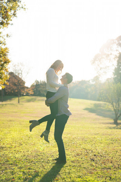 outdoor park engagement photo session proposal