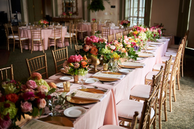 Daniel Stowe Botanical Garden reception table settings
