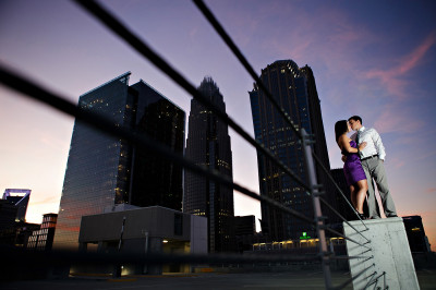 Uptown Charlotte Engagement photo shoot