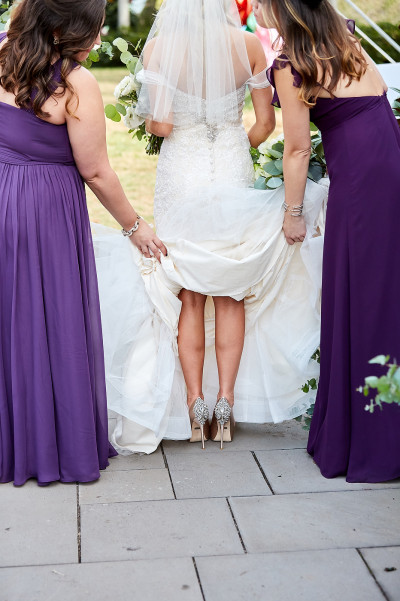 bride shoes with bridesmaids