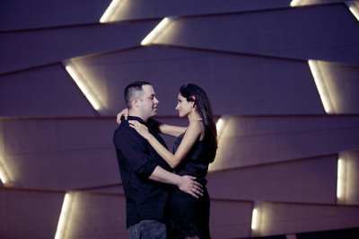 night engagement photo shoot in uptown charlotte nc